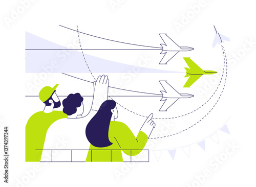 Air show abstract concept vector illustration.