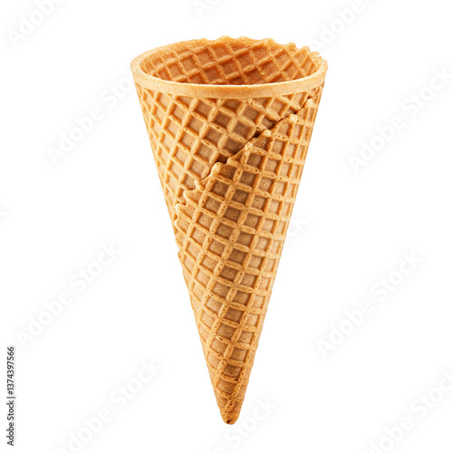 ice cream cone waffle isolated on transparent background 