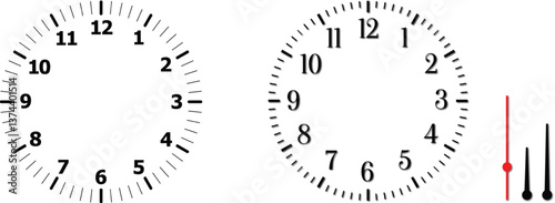 Realistic Clock Face Mockup with Detailed Hour, Minute, and Second Hands

