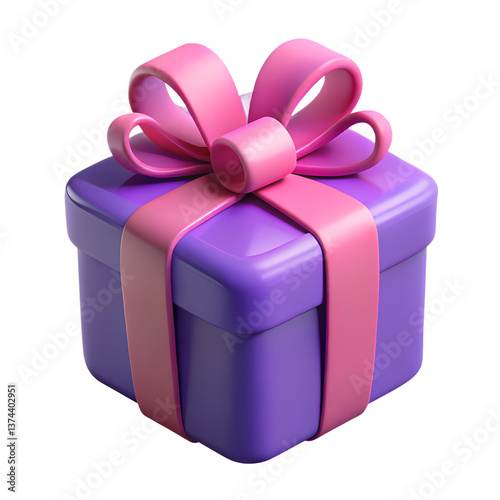 pink gift box with ribbon  on transparent background.png