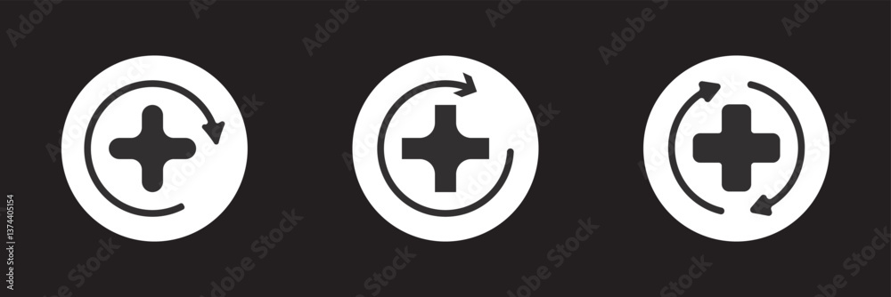 Health recovery flat vector signs set. Health recovery icon Health recovery flat vector signs set. Health recovery icon