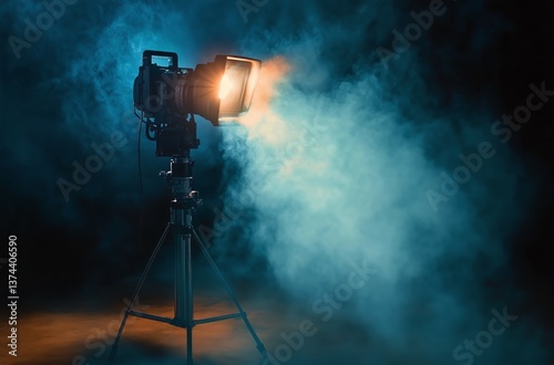 Creative Lighting Setup With Spotlight and Fog in a Studio Environment for Ar...