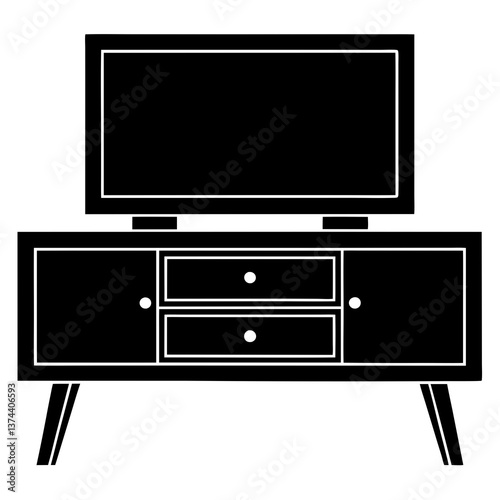 tv set isolated on white