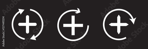 Recovery icon black white vector outline