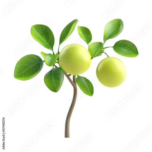 Wallpaper Mural 3D icon of Desert lime isolated on transparency background Torontodigital.ca