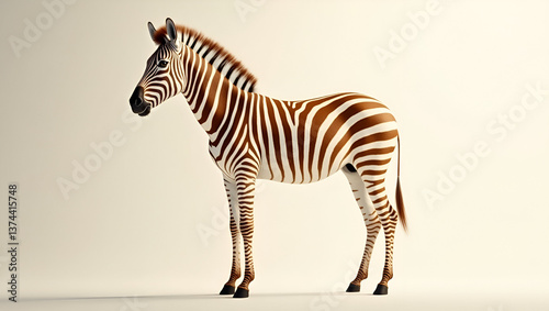 An elegant zebra standing proudly showcasing its bold and distinctive stripes