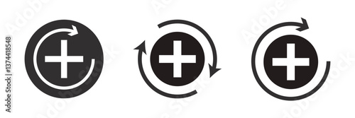 Recovery icon black white vector outline
