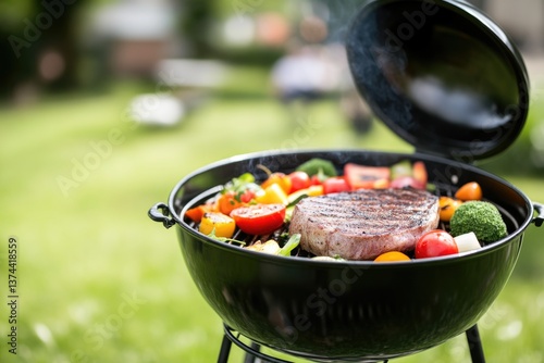 Steak and Vegetables in Natural Lighting Ready for Cooking
