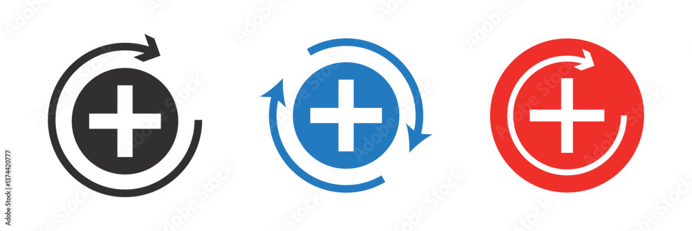 Health recovery flat vector signs set. Health recovery icon Health recovery flat vector signs set. Health recovery icon