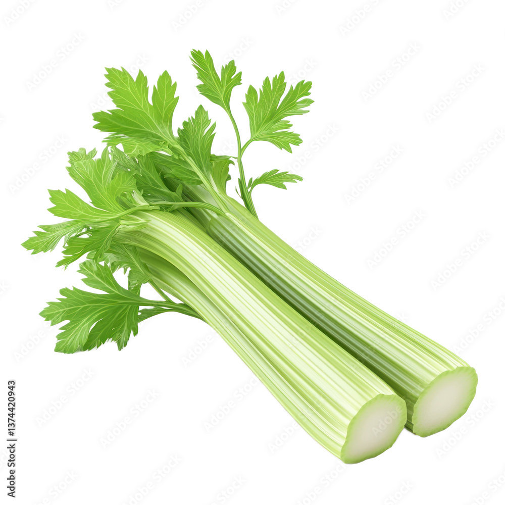 Fototapeta premium 3D icon of Celery isolated on transparency background