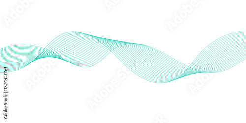 Smooth Wave Line Background. Abstract Flowing Curve with Gradient Effect