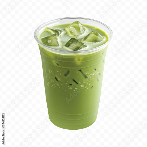 green cocktail with lime and mint