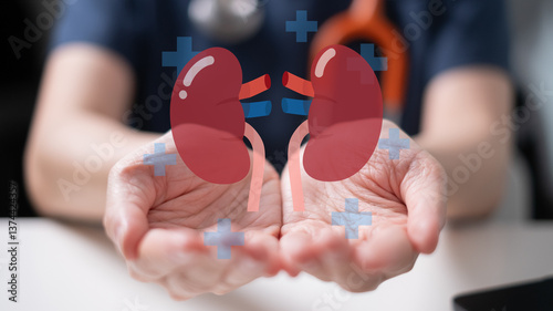Canvastavla Doctor holding kidney disease health care medicals diagnosis organ donation tran