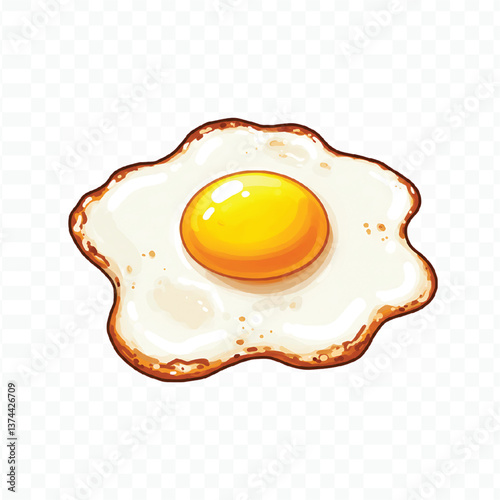 fried egg on a white background