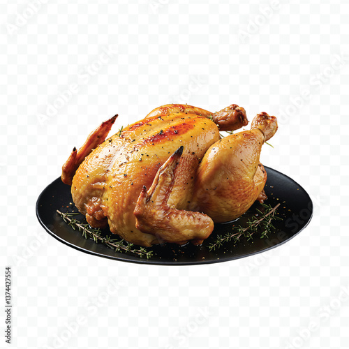 roasted chicken on white plate
