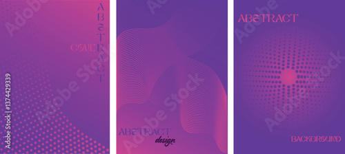 Abstract poster design.Modern gradient poster background vector set. Minimalist cover template with vibrant perspective geometric prism shapes and line. Ideal design for social media, cover, banner
