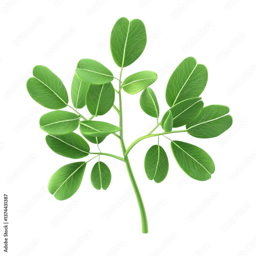 3D icon of Fenugreek leaves isolated on transparency background