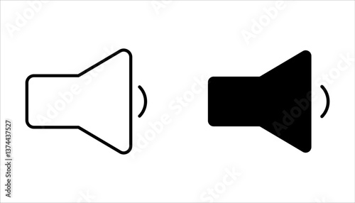 Sound volume icon set, vector illustration on a white background.