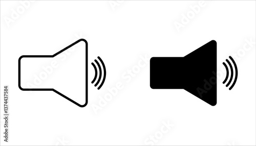 Sound volume icon set, vector illustration on a white background.