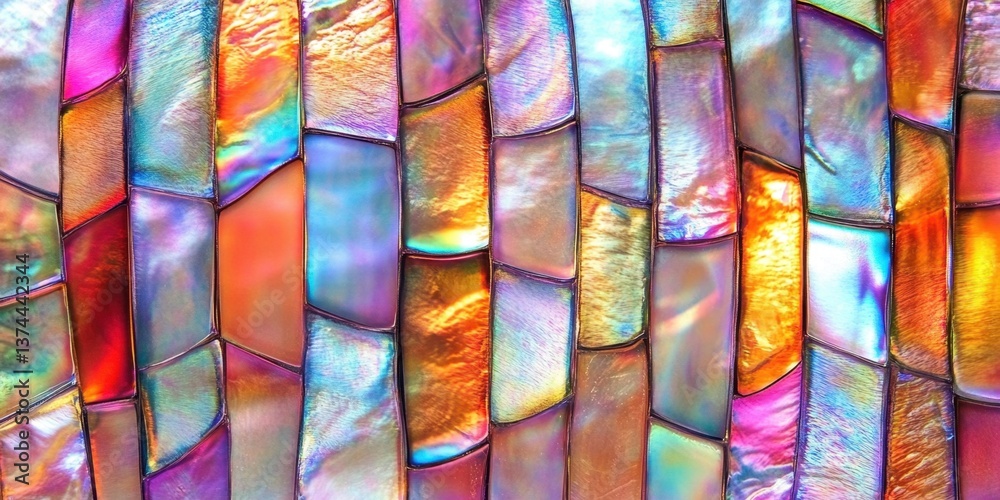 Frosted glass surface with a grainy texture, reflecting a spectrum of colorful iridescent rainbow tones. Frosted glass surface with a grainy texture, reflecting a spectrum of colorful iridescent rainbow tones.