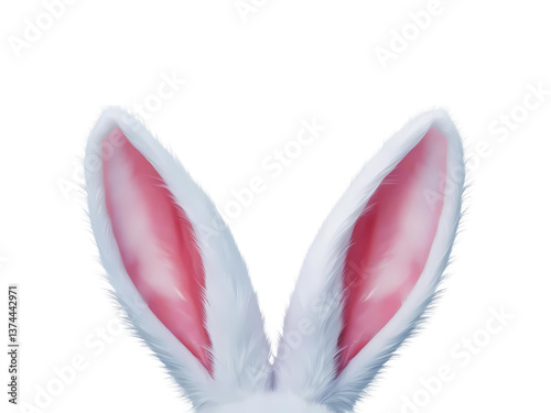 PNG White rabbit ears animal bunny pink, cutout, transparent 