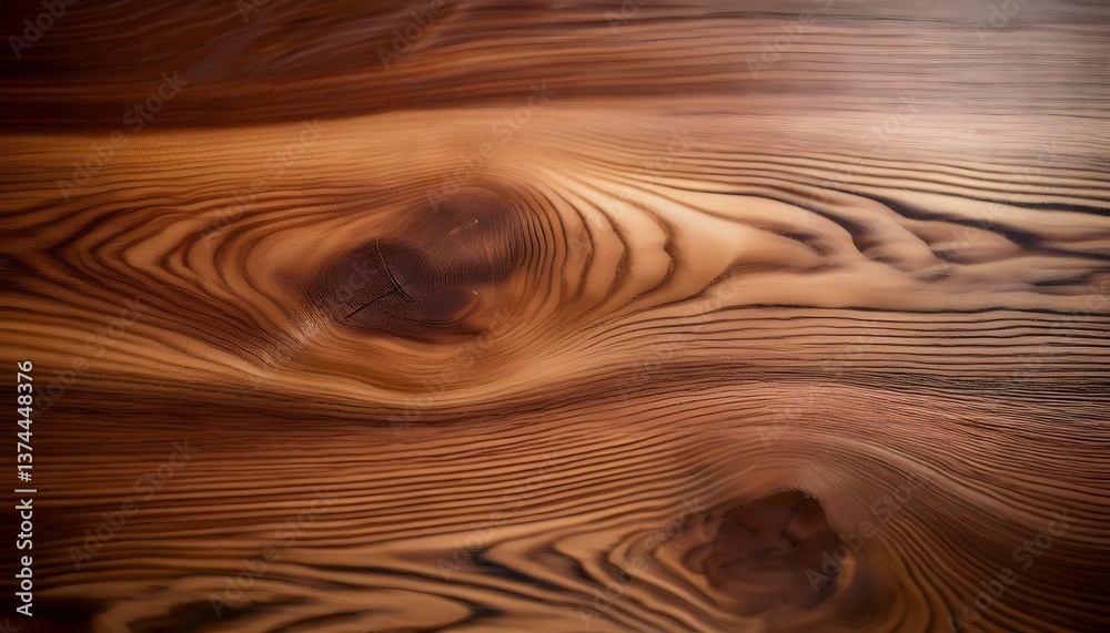 Fototapeta premium Smooth polished wooden surface with high detail grain texture under natural lighting