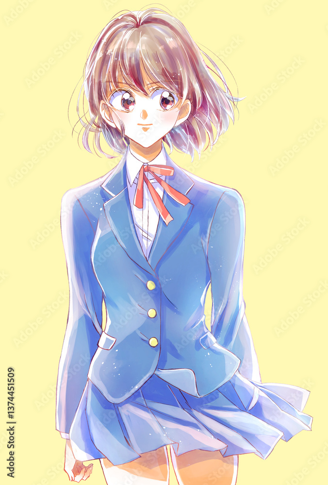 女子学生 立ち絵 強気 女子学生 立ち絵 強気
