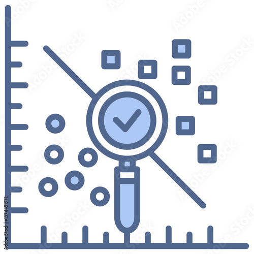Cluster Analysis Blue Icon