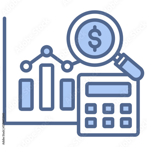 Budgeting And Forecasting Blue Icon