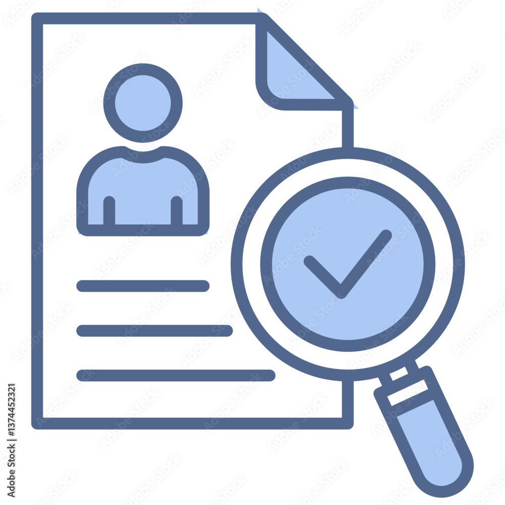 Recruitment Analysis Blue Icon Recruitment Analysis Blue Icon
