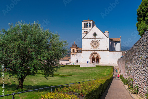 Obraz na płótnie Cathedral of Assisi in summer at Umbria in Italy w salonie