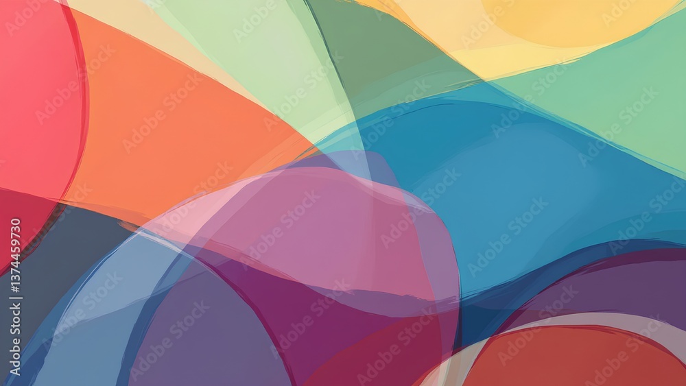 Colorful Abstract Swirl Art with Bold Shapes and Soft Overlays Colorful Abstract Swirl Art with Bold Shapes and Soft Overlays