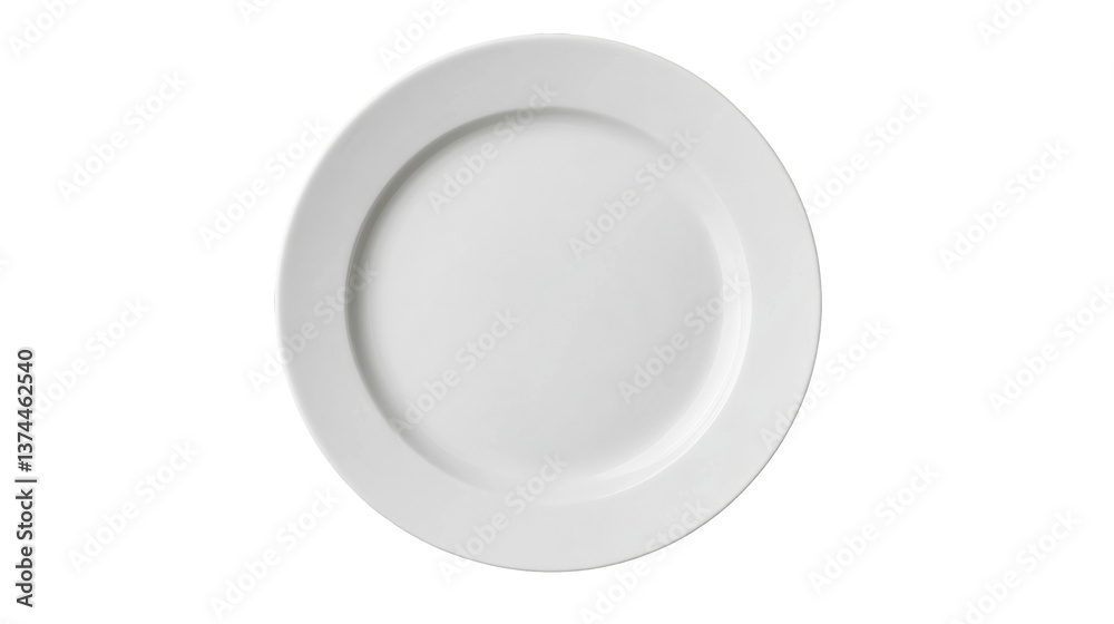 An Elegant White Dinner Plate with Simple Design, cut out transparent An Elegant White Dinner Plate with Simple Design, cut out transparent