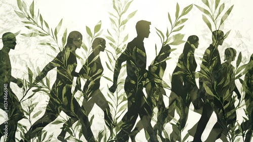 Wallpaper Mural Olive Branch Pathways: Serene Olive Tree Branches, Peaceful Nature Art, Symbolic Olive Branch Design, Tranquil Greenery Illustration, Hope and Peace Imagery.
 Torontodigital.ca