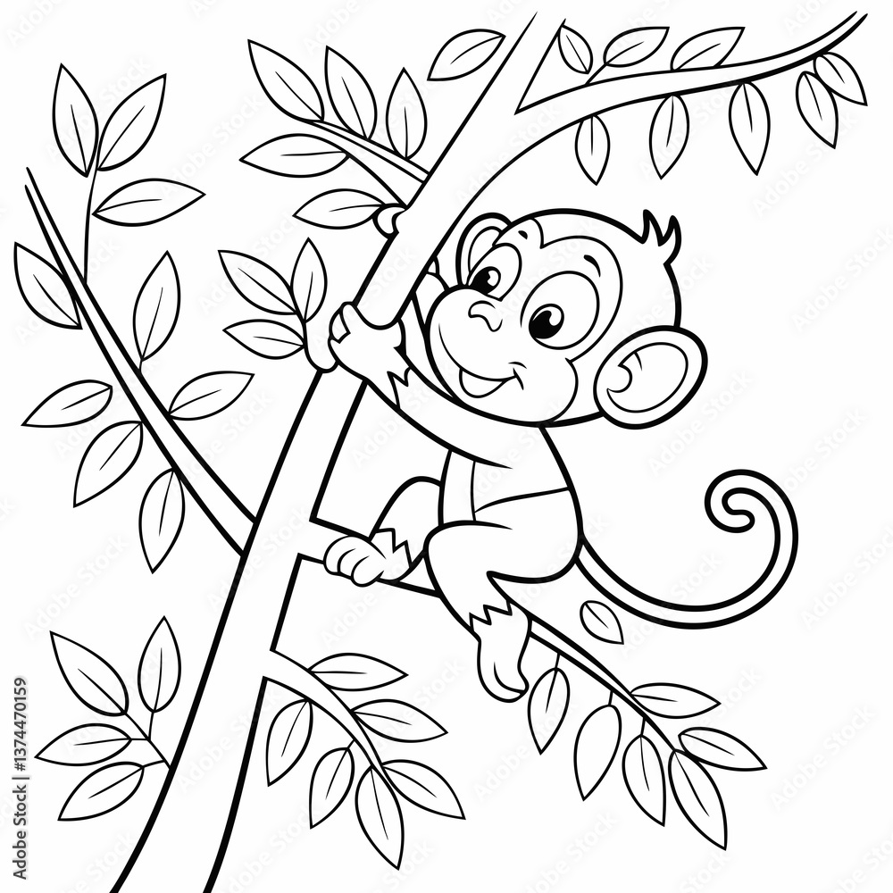 Obraz premium Monkey coloring pages