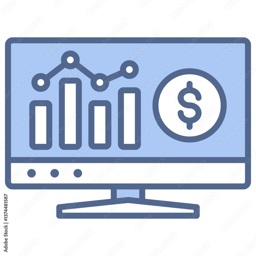 Financial Projection Blue Icon Financial Projection Blue Icon