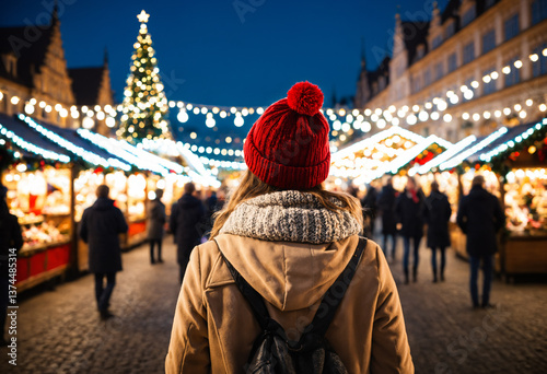 woman at christmas market