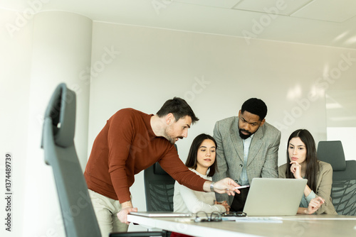 Team collaborates in modern...
