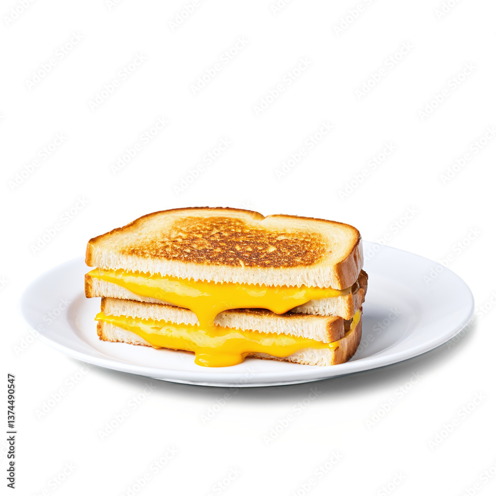 grilled cheese sandwich on a plate isolated on transparent background grilled cheese sandwich on a plate isolated on transparent background