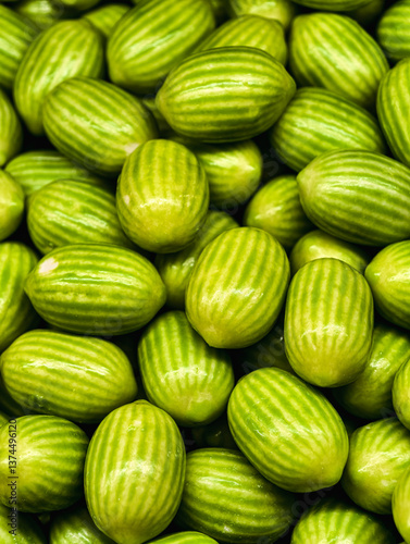 Wallpaper Mural Green Striped Hard Candies Oval Shaped Sweet Treat Delicious Dessert. Stock Photography  Torontodigital.ca