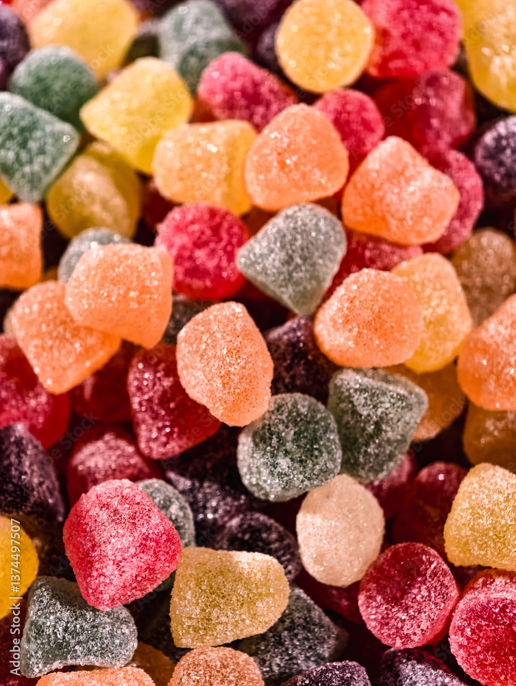 Colorful Sugar Coated Gumdrop Candies Sweet Jelly Macro Photography Delicious Dessert for Kids and Adults Colorful Sugar Coated Gumdrop Candies Sweet Jelly Macro Photography Delicious Dessert for Kids and Adults
