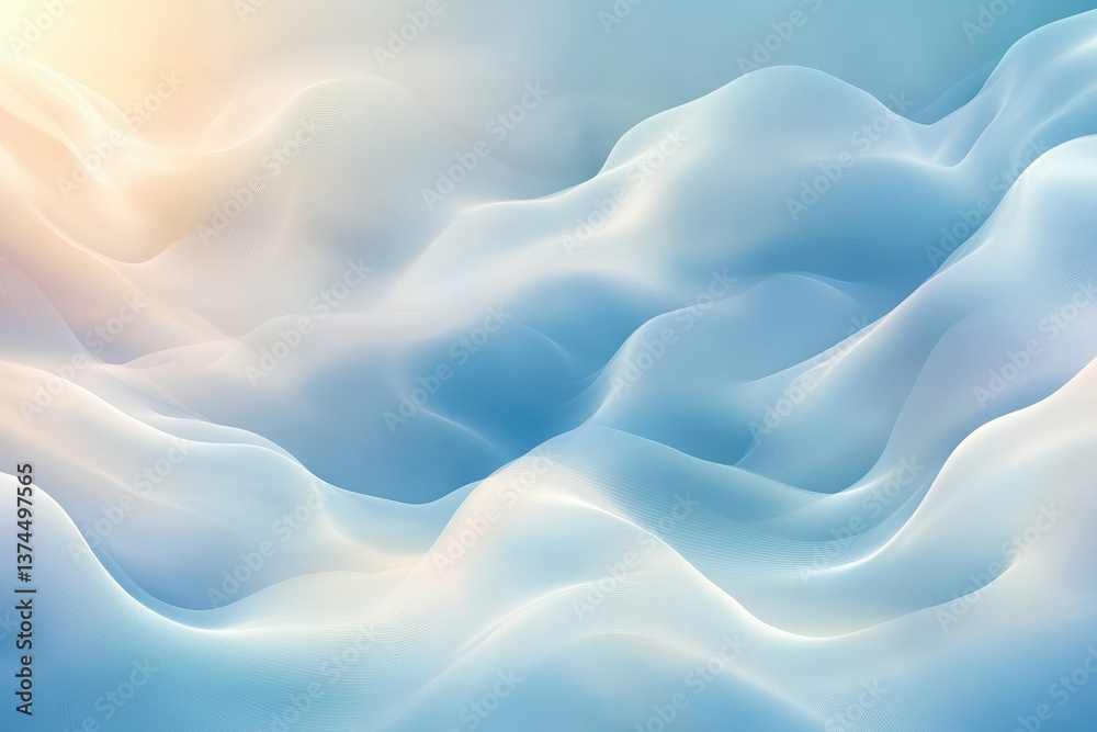 Obraz premium Soft flowing abstract background with gentle curves and light hues creating a serene atmosphere ideal for design projects and artistic expressions, abstract art concept