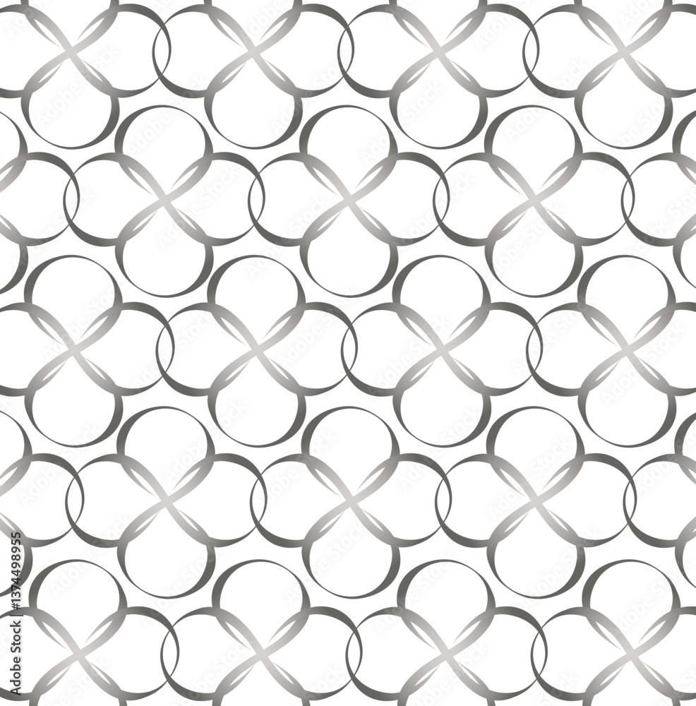 Naklejka premium Ornement décoratif Motif abstrait Symbole Infini Croix Réseau Argent Gris style Monogramme