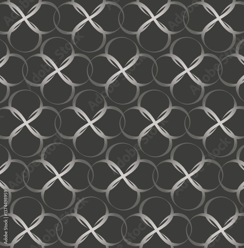 Ornement décoratif Motif abstrait Symbole Infini Croix Réseau Argent Gris style Monogramme