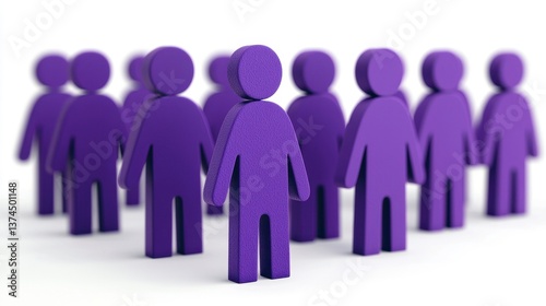 Wallpaper Mural Group of Purple Figurines Representing Community and Collaboration Torontodigital.ca