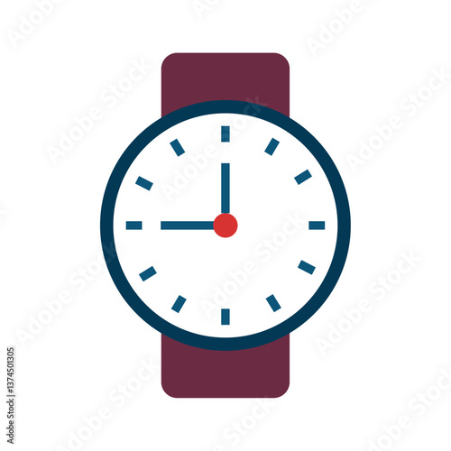 Vector image of hand watch icon with white background
