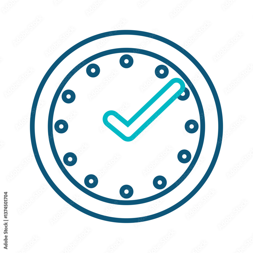 Vector image of a blue clock icon with a white background Vector image of a blue clock icon with a white background