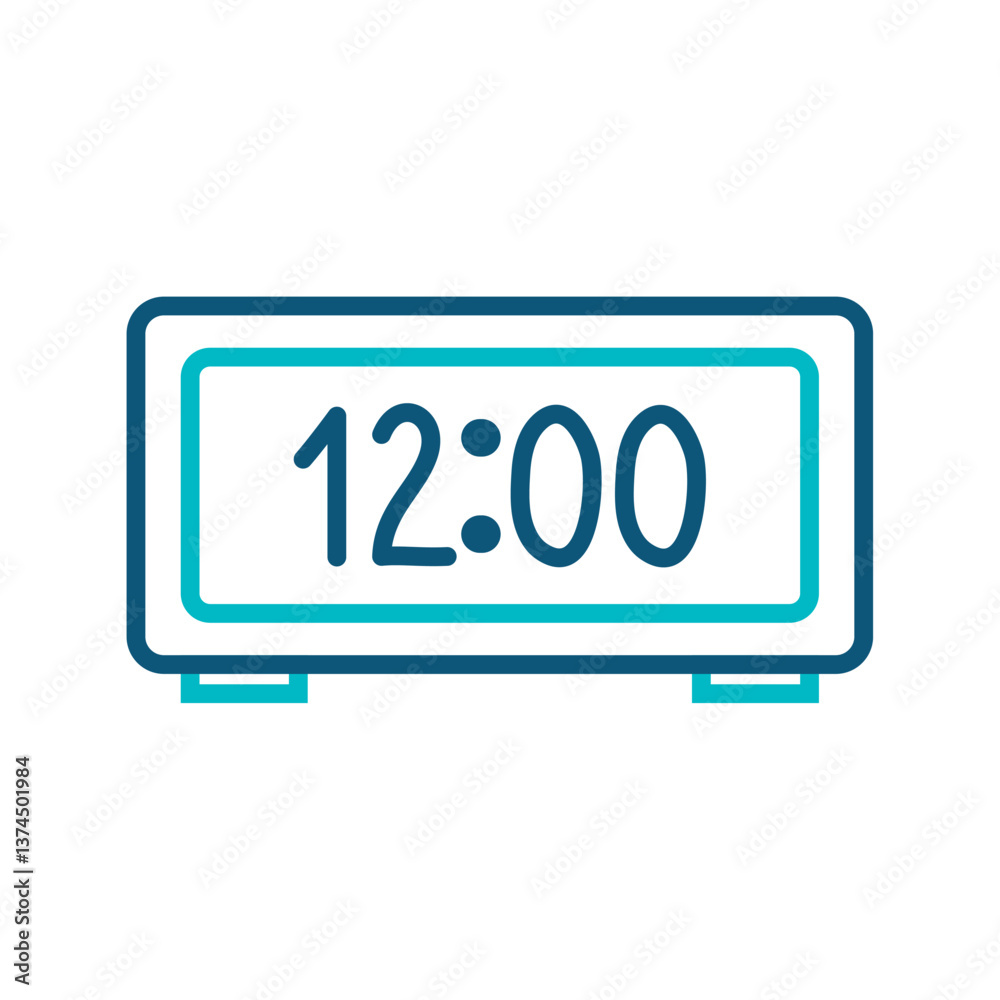 Vector image of alarm clock icon with white background Vector image of alarm clock icon with white background