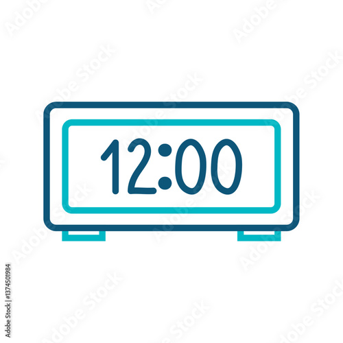 Vector image of alarm clock icon with white background