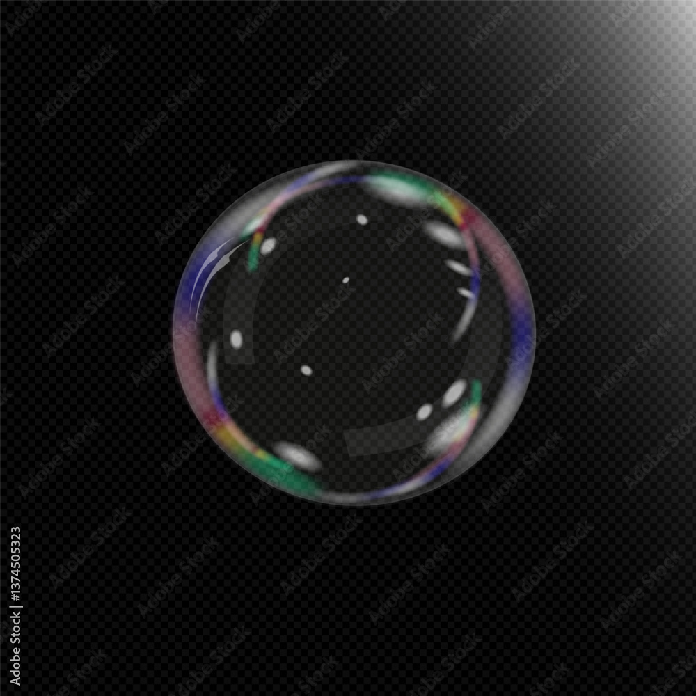 Bubble colour spectrum on transparent background. Realistic 3D bubble graphics with glare and transparency effect. Vector illustration.PNG Bubble colour spectrum on transparent background. Realistic 3D bubble graphics with glare and transparency effect. Vector illustration.PNG